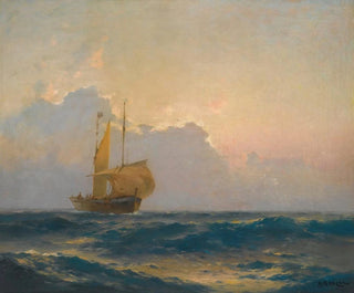 Alexei Vasilievich Hanzen - Ship At Dusk.webp