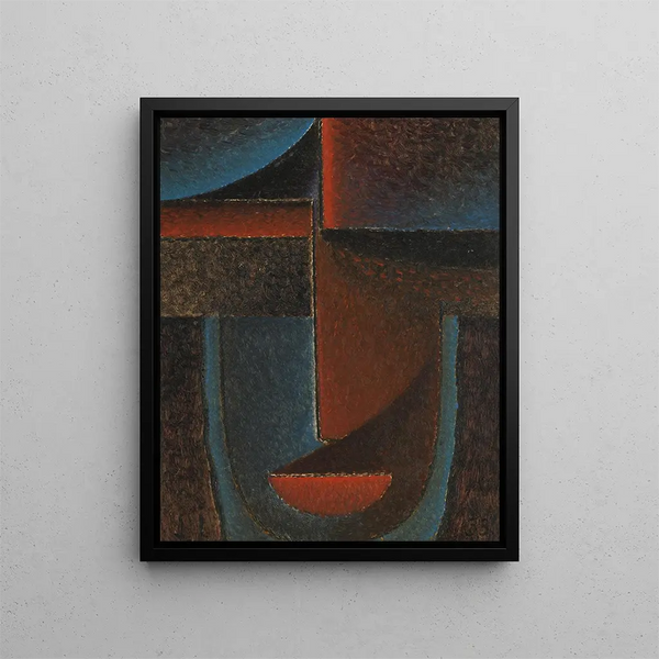 Tête abstraite blå-röd Tête abstraite blå-röd - Alexej von Jawlensky — inramlat konstverk på väggen