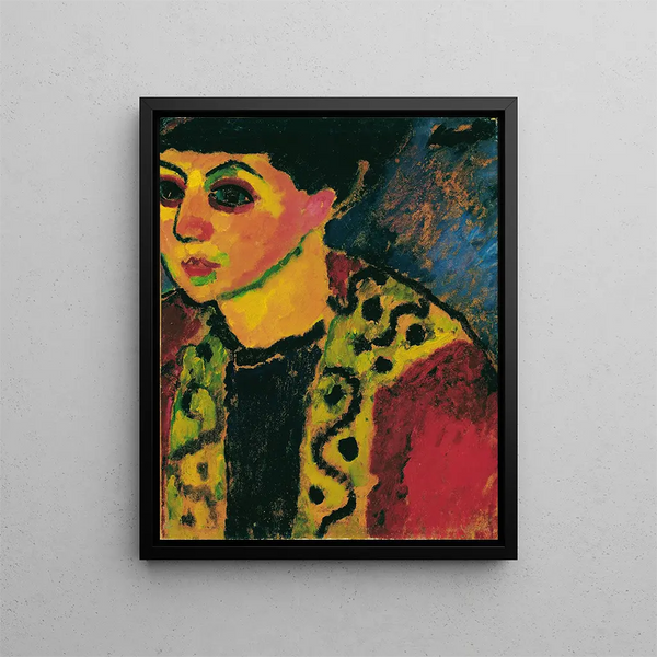Dame på blå bakgrund - Alexej von Jawlensky — inramlat konstverk på väggen