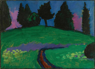 Alexej von Jawlensky - Dunkle Bume ber Grnem Hang Dark Trees Over Green Slope.webp