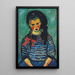 Flicka med röd rosett - Alexej von Jawlensky — inramlat konstverk på väggen