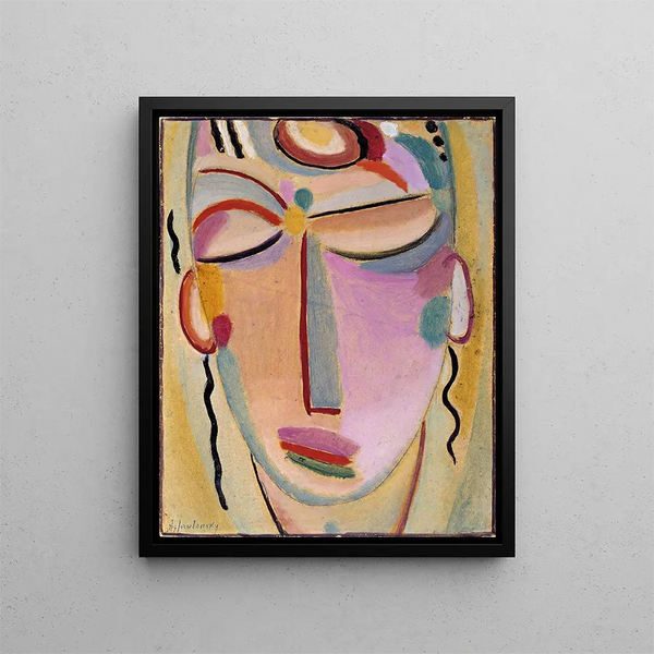 Meditation av den mystiska huvudet - Alexej von Jawlensky — inramlat konstverk på väggen
