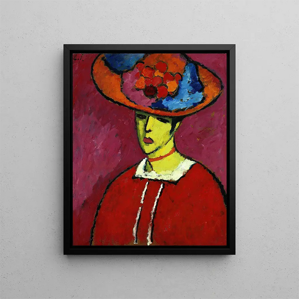 Schokko med bredbrättad hatt - Alexej von Jawlensky — inramlat konstverk på väggen
