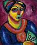 en kvinna med en grön fan - Alexej von Jawlensky — vy av konstverket