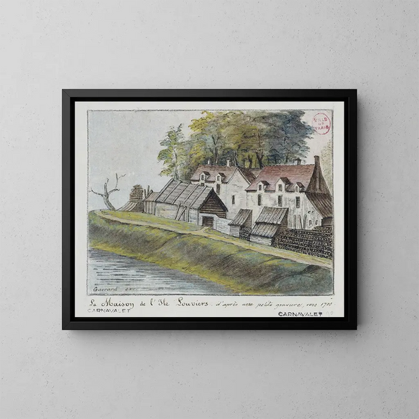 La maison de l'île Louviers - Alfred Bonnardot — inramlat konstverk på väggen