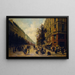 Queue vid dörren till en mataffär i hörnet av Rue Réaumur och Boulevard Sébastopol i november 1870 - Alfred Decaen — inramlat konstverk på väggen