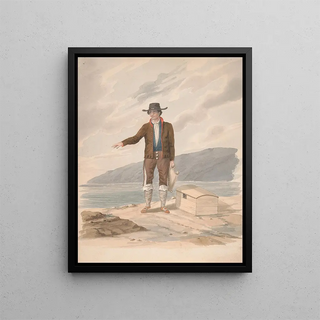 Alfred Diston - Man standing on seashore Hierro.webp