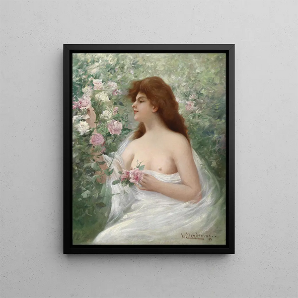 Alfred Glendening jr - Junge Frau Rosen pflckend.webp