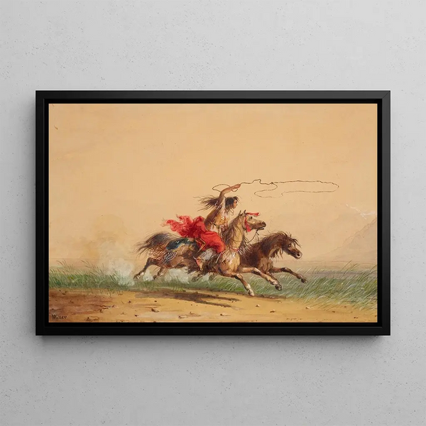 Alfred Jacob Miller - Lassoing Wild Horses.webp