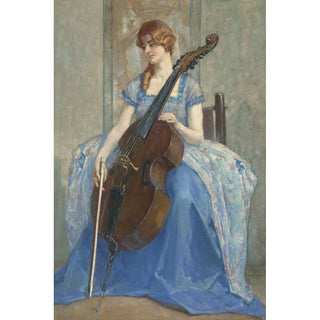 Alfred Palmer - Francesca the artists daughter and her Viola da Gamba.webp