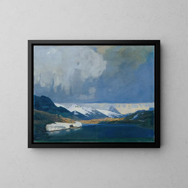 Storm över Bernina - Alfred Poell — inramlat konstverk på väggen