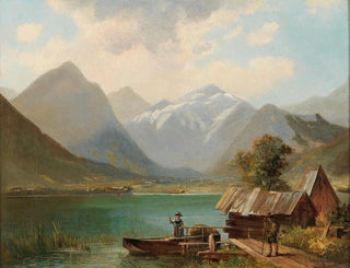 på sjön Achensee, Tyrol - Alfred Schönberger — vy av konstverket