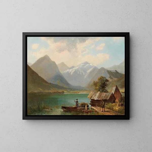 på sjön Achensee, Tyrol - Alfred Schönberger — inramlat konstverk på väggen