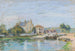 hus vid kanalen Gazonne - Alfred Sisley — vy av konstverket