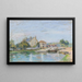 hus vid kanalen Gazonne - Alfred Sisley — inramlat konstverk på väggen