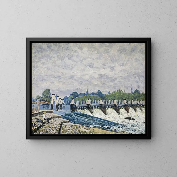 Weir de Molesey à Hampton Court - Alfred Sisley — inramlat konstverk på väggen