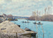 La Seine à Port-Marly, tas de sable - Alfred Sisley — vy av konstverket