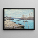La Seine à Port-Marly, tas de sable - Alfred Sisley — inramlat konstverk på väggen