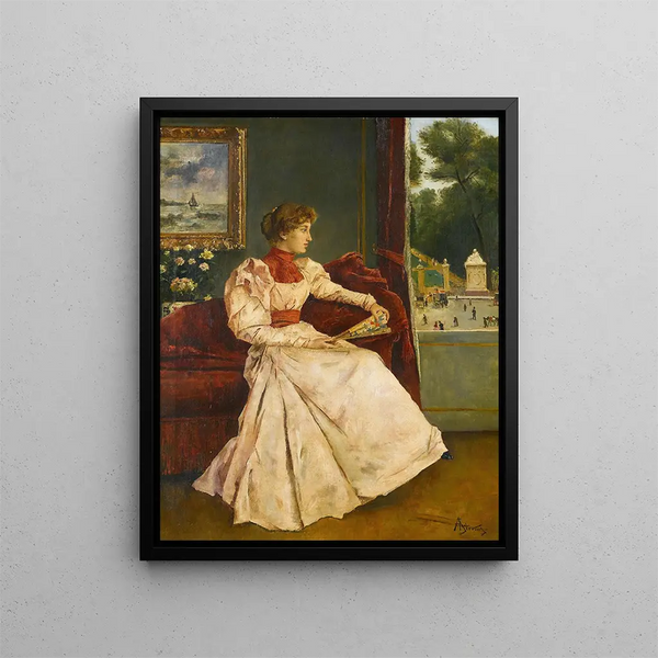 Hemma - Alfred Stevens — inramlat konstverk på väggen