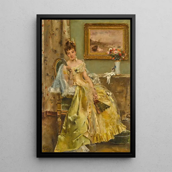 Coquetterie - Alfred Stevens — inramlat konstverk på väggen
