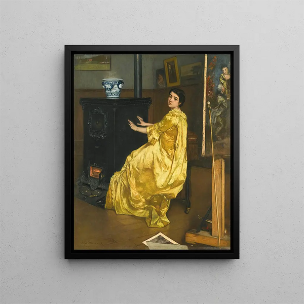 I ateljén modellens vila - Alfred Stevens — inramlat konstverk på väggen