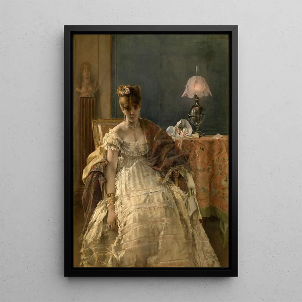 Desperat - Alfred Stevens — inramlat konstverk på väggen