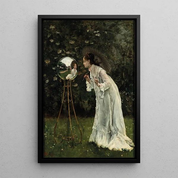 Reproduktion av målningen La boule argentée - Alfred Stevens