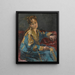 La Dame en bleu - Alfred Stevens — inramlat konstverk på väggen