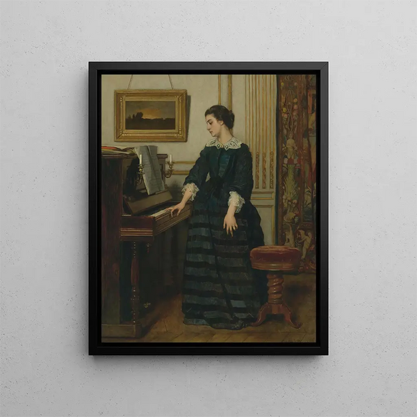 L'absence - Alfred Stevens — inramlat konstverk på väggen