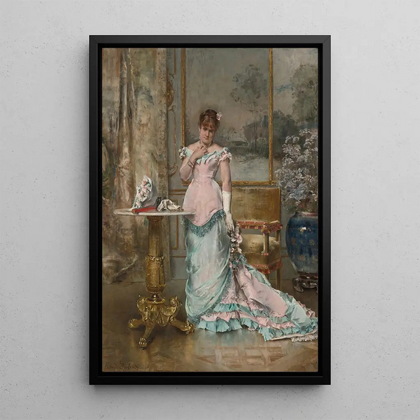 Väntan - Alfred Stevens — inramlat konstverk på väggen