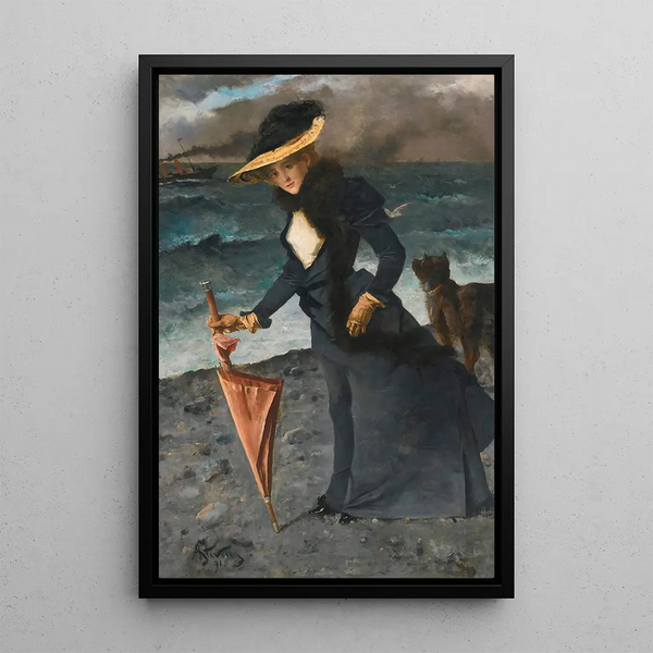 Reproduktion av målningen Le coup de vent - Alfred Stevens