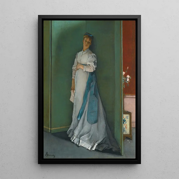 L'émotionnée - Alfred Stevens — inramlat konstverk på väggen