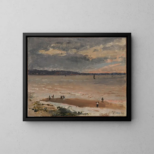 Marine målning i Le Havre - Alfred Stevens — inramlat konstverk på väggen
