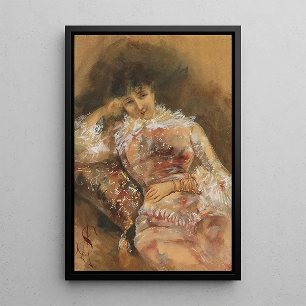 Reproduktion av målningen av Sarah Bernhardt - Alfred Stevens