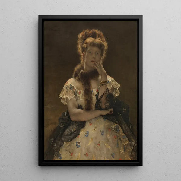 Le Sphinx parisien - Alfred Stevens — inramlat konstverk på väggen