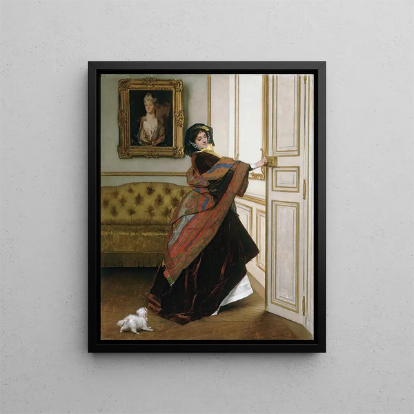 Veux-tu sortir avec moi Fido - Alfred Stevens — inramlat konstverk på väggen