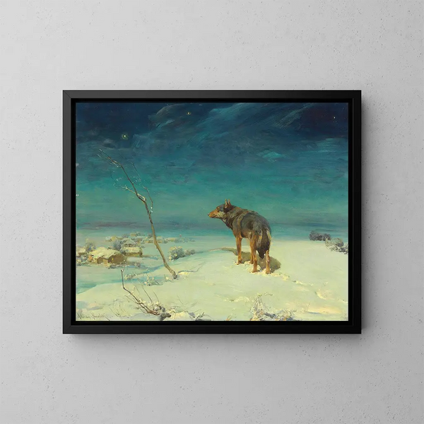Le Loup solitaire - Alfred von Wierusz-Kowalski — inramlat konstverk på väggen
