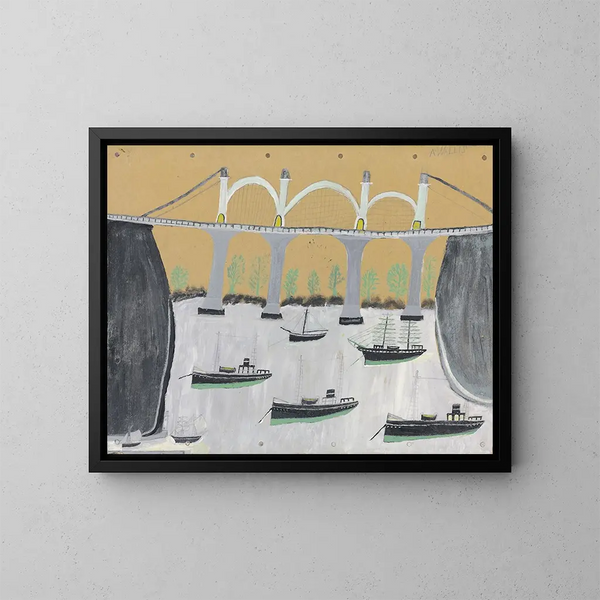 Pont de Saltash - Alfred Wallis — inramlat konstverk på väggen