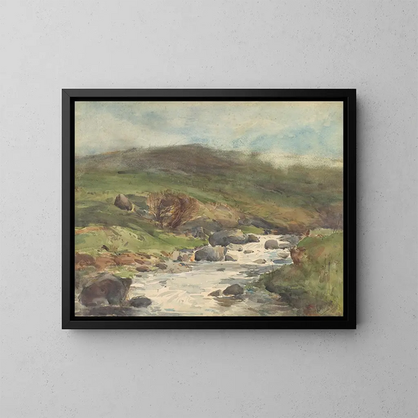 Ruisseau de montagne à Kaikoura - Alfred Walsh — inramlat konstverk på väggen