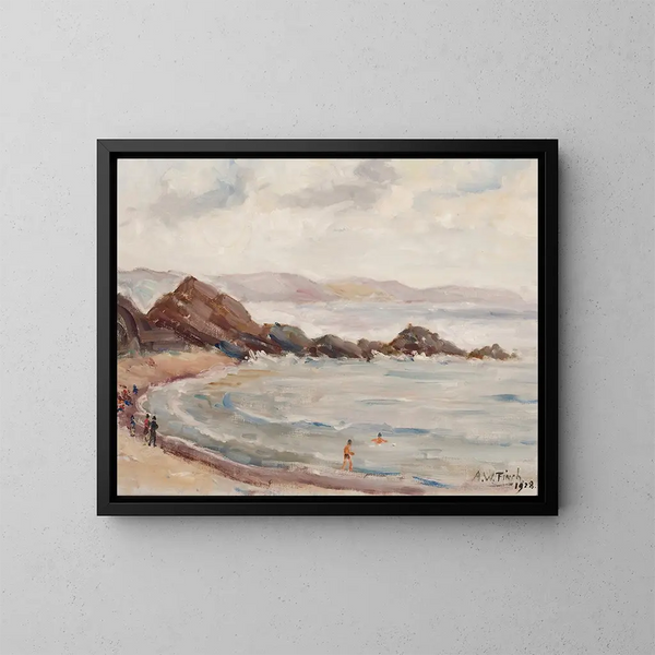 La plage de Looen - Alfred William Finch — inramlat konstverk på väggen