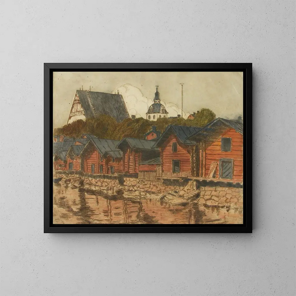 Rivages de Porvoo - Alfred William Finch — inramlat konstverk på väggen