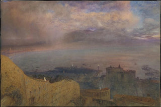 Alfred William Hunt - View of the Bay of Naples with Vesuvius Smoking in the Distance Evening.webp