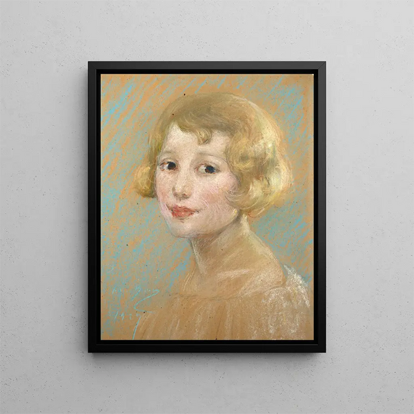 flicka blond - Alice Pike Barney — inramlat konstverk på väggen