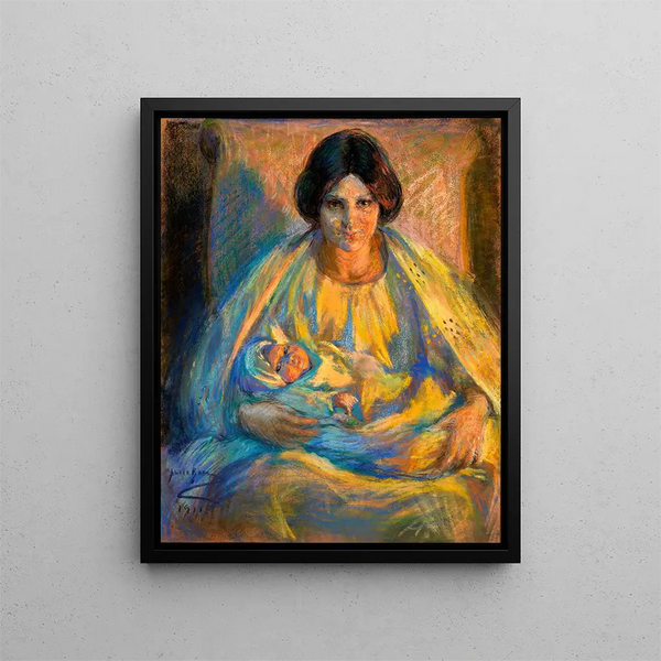 Par Lamplight - Alice Pike Barney — inramlat konstverk på väggen