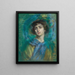 L'écharpe bleue - Alice Pike Barney — inramlat konstverk på väggen