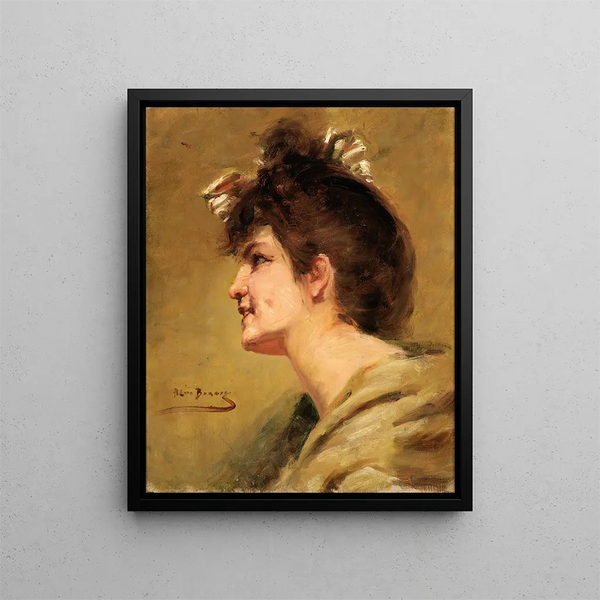 La fossette - Alice Pike Barney — inramlat konstverk på väggen