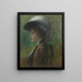 Le chapeau à plumes - Alice Pike Barney — inramlat konstverk på väggen