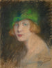 Le chapeau vert - Alice Pike Barney — vy av konstverket