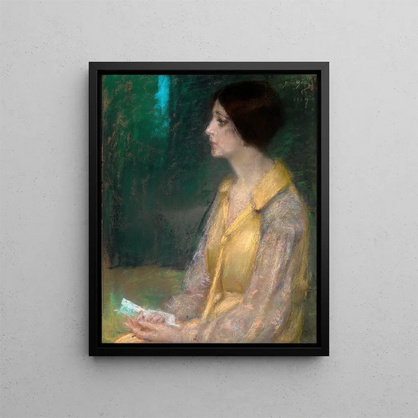 La lettre - Alice Pike Barney — inramlat konstverk på väggen