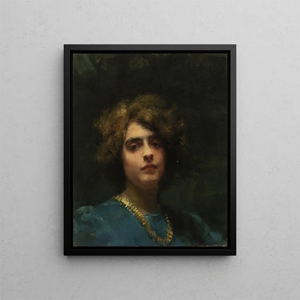 Le collier - Alice Pike Barney — inramlat konstverk på väggen